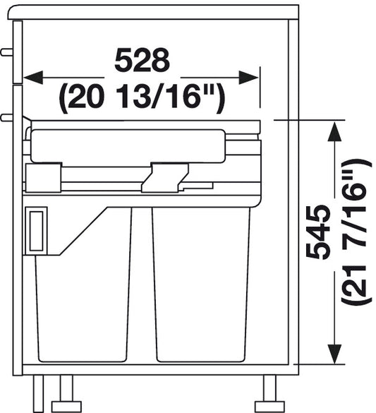 Waste Bin, Double Pull Out Kitchen Cupboard Bin Hailo Euro Cargo ST60