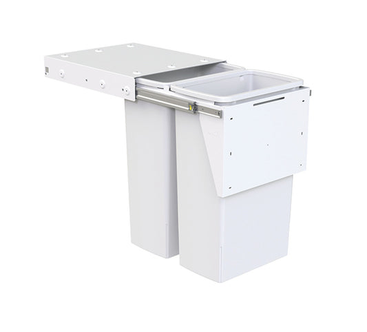 Hideaway Compact 2 x 35ltr Top Mount Door Mount Double Pull Out Kitchen Cupboard Bin (HA70C)