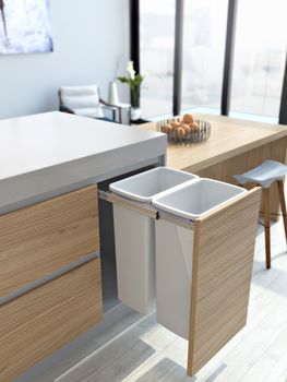 Hideaway Compact 2 x 35ltr Top Mount Door Mount Double Pull Out Kitchen Cupboard Bin (HA70C)