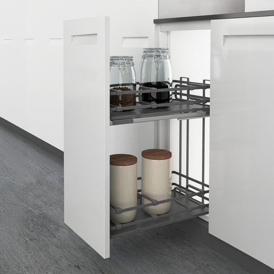 Lario 400 pull-out unit, cabinet body width 400, 2-tier, anthracite