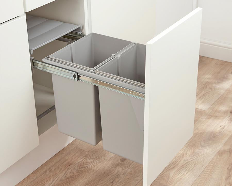 Wesco 40L Door Mount Double Pull Out Kitchen Cupboard Bin