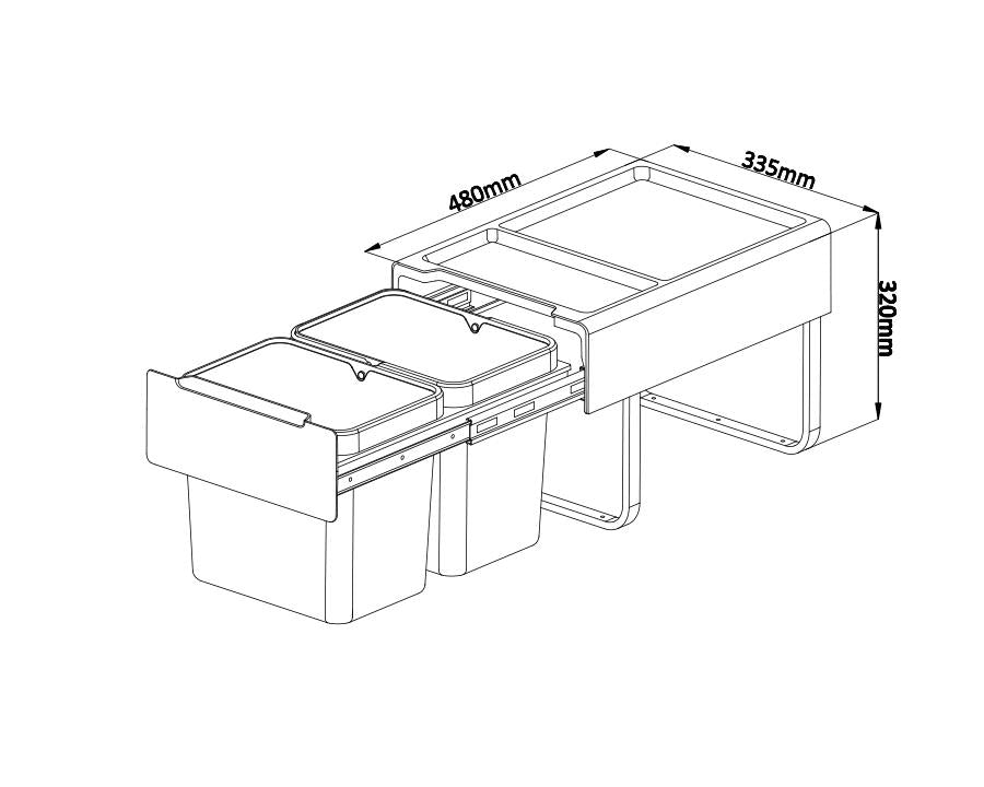 Kia Ora 30L OPTIO (2x15L) in Dark Grey K30