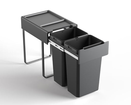 Kia Ora 52L OPTIO bins (2x26L) in Dark Grey K52