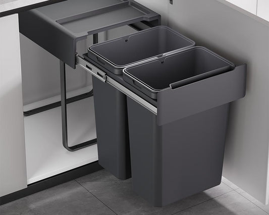 Kia Ora 60L OPTIO bins (2X30L) in Dark Grey K60