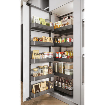 Pantry unit, Hรคfele Utensio Plus H2, cabinet width: 600 mm, with separate door shelf and height-adjustable shelves