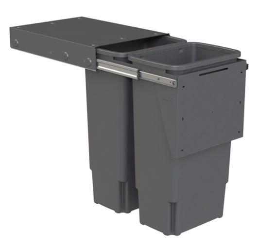 Hideaway Compact 2 x 35ltr Top Mount Door Mount Double Pull Out Kitchen Cupboard Bin (HA70BBC) 503.52.483