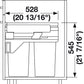 Waste Bin, Double Pull Out Kitchen Cupboard Bin Hailo Euro Cargo ST60