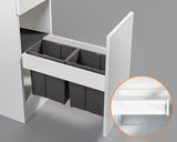 Blum TANDEMBOX antaro Standard Drawer M Height 83MM 65kg 500mm Silk White with BLUMOTION + Grey 20LT (2x8LT bins) WBPB3020Z. To suit 300mm cabinet