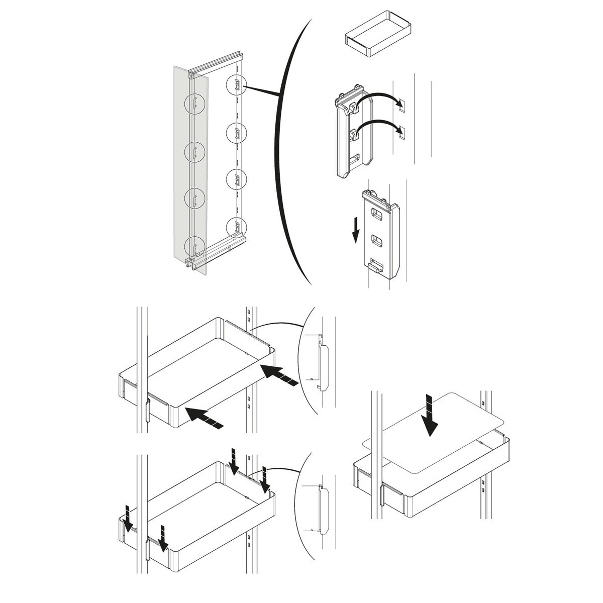 Olona 200, all inclusive pull-out unit, height 1900 - 2250 mm, width 300 to 400 mm, anthracite
