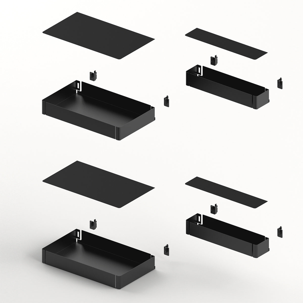Iseo 400, swivelling pull-out for larder units, all inclusive set, cabinet body width 600 mm, anthracite