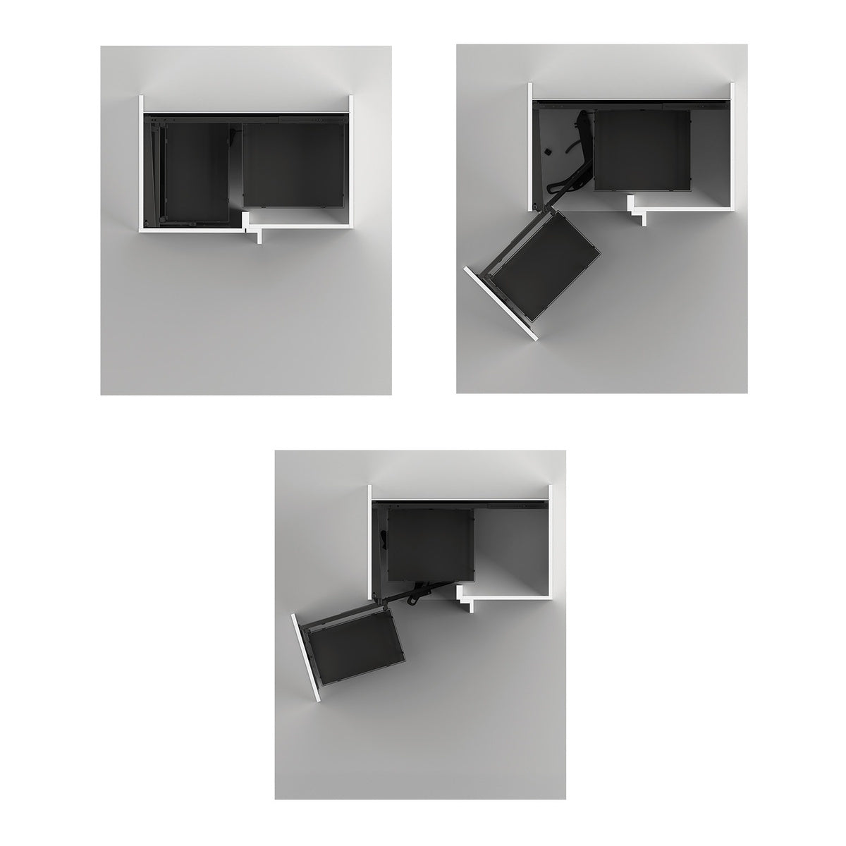 Goro 200, corner unit pull-out system, all inclusive set, front width 450 mm, Design left or Right, anthracite Colour