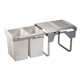 Double waste bin, Oska-H 30 ltr capacity, 2 x 15L WHITE