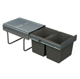 Double waste bin, Oska-H 40 ltr capacity, 2 x 20 DARK GREY