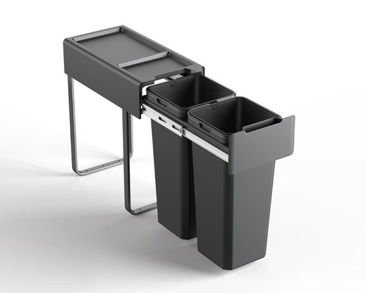 Kia Ora 34L OPTIO bins (2x17L) in Dark Grey K34