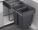 Kia Ora 60L OPTIO bins (2X30L) in Dark Grey K60