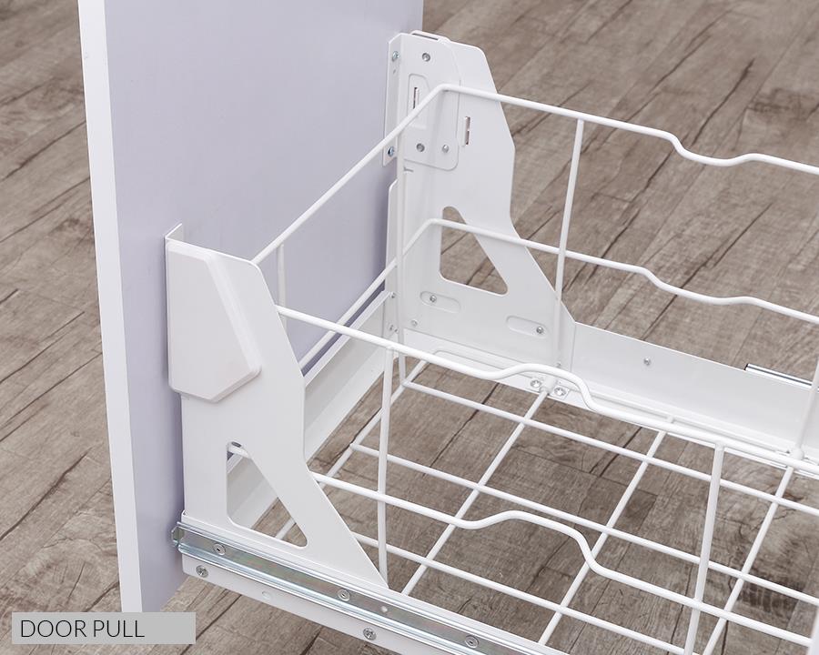 Kia Ora 70L (2x35L) Double Pull Out Kitchen Cupboard Bin Kitchen Bin in White with soft closing slides (W70B)