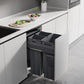 Kia Ora VITA 69L (2x16L+37L) Kitchen Bin in Dark Grey. To suit 450mm cabinet K69450