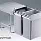 Wesco 52 litre TRIPLE Pull Out Kitchen Cupboard Bin (W52) 2 X 10L 1 X 26L
