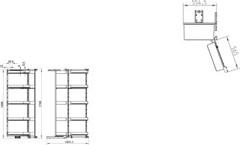 Pantry unit, Häfele Utensio Plus H2, cabinet width: 450 mm, with separate door shelf and height-adjustable shelves