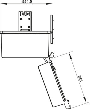 Pantry unit, Häfele Utensio Plus H2, cabinet width: 450 mm, with separate door shelf and height-adjustable shelves
