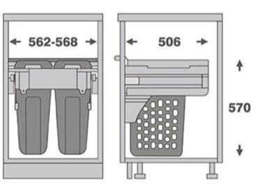 Laundry Basket Bin 2x35L