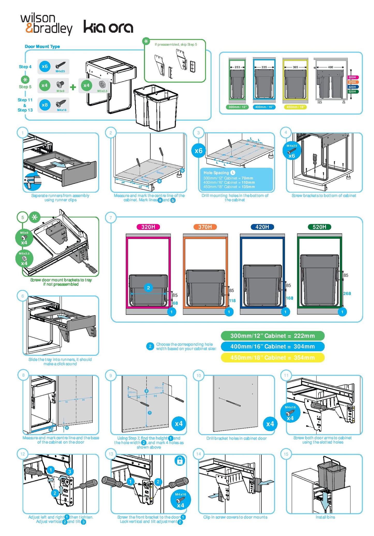 Kia Ora OPTIO Door Mounted Bracket in Dark Grey (KIABMDB)