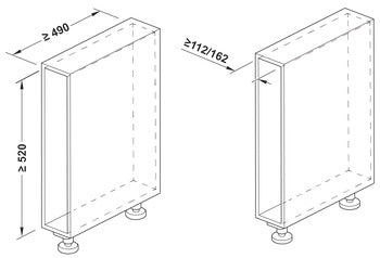 Base pull-out unit, For cabinet width 150 mm, Häfele Utensio Plus H2