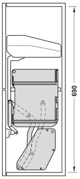 Overhead drop-down unit For cabinet width 900mm, Häfele Utensio Plus H2