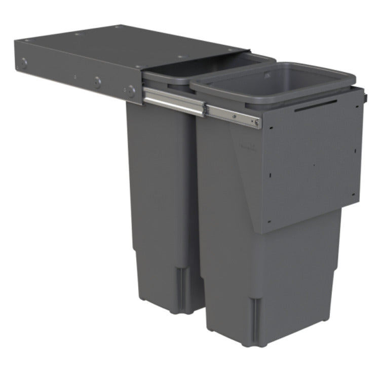 Hideaway Compact 2 x 35ltr Top Mount Door Mount Double Pull Out Kitchen Cupboard Bin (HA70BBC) 503.52.483