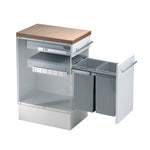 BIO-DOUBLE DOOR MOUNTED PULL-OUT WASTE BIN 64L Double Pull Out Kitchen Cupboard Bin (2 X 32L) (W64DS)