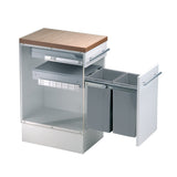 BIO-DOUBLE DOOR MOUNTED PULL-OUT WASTE BIN 64L Double Pull Out Kitchen Cupboard Bin (2 X 32L) (W64DS)